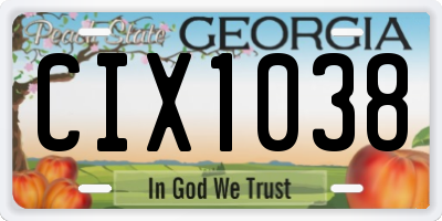 GA license plate CIX1038