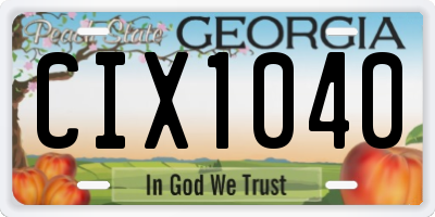 GA license plate CIX1040