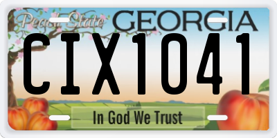 GA license plate CIX1041