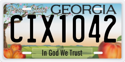 GA license plate CIX1042
