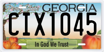 GA license plate CIX1045