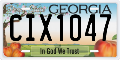 GA license plate CIX1047