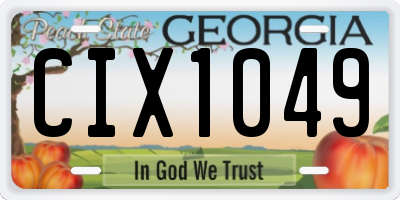 GA license plate CIX1049