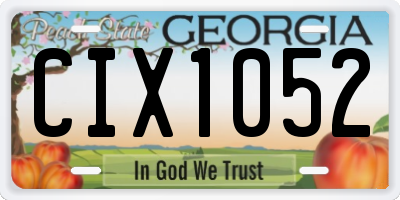 GA license plate CIX1052