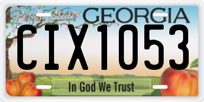 GA license plate CIX1053