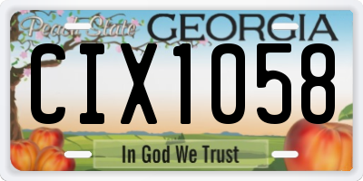 GA license plate CIX1058