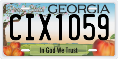 GA license plate CIX1059