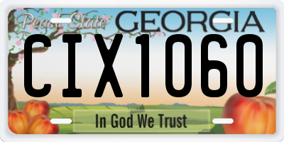 GA license plate CIX1060