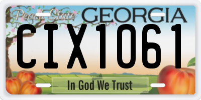 GA license plate CIX1061