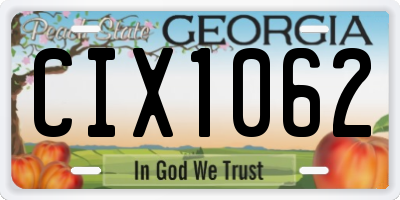 GA license plate CIX1062