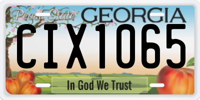GA license plate CIX1065