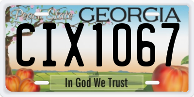 GA license plate CIX1067
