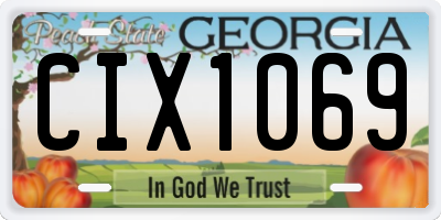 GA license plate CIX1069
