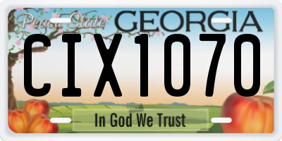 GA license plate CIX1070