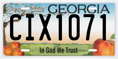 GA license plate CIX1071