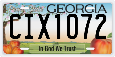 GA license plate CIX1072