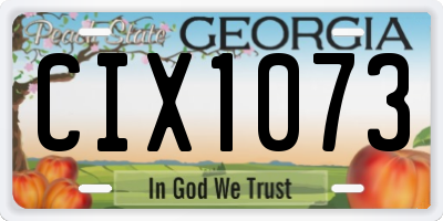 GA license plate CIX1073