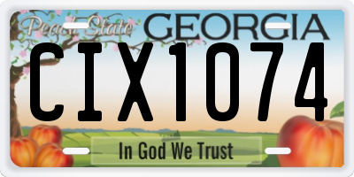 GA license plate CIX1074