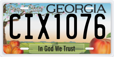 GA license plate CIX1076