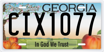 GA license plate CIX1077