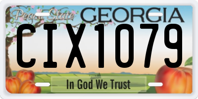 GA license plate CIX1079