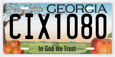 GA license plate CIX1080