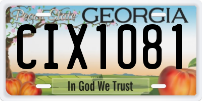 GA license plate CIX1081
