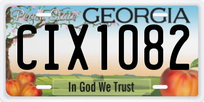 GA license plate CIX1082