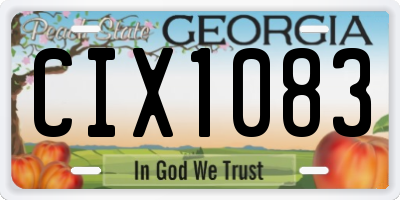 GA license plate CIX1083
