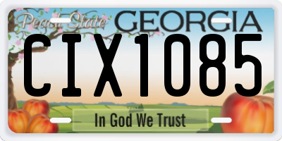 GA license plate CIX1085