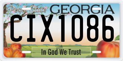 GA license plate CIX1086
