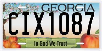 GA license plate CIX1087