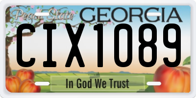 GA license plate CIX1089