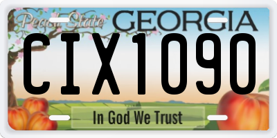 GA license plate CIX1090