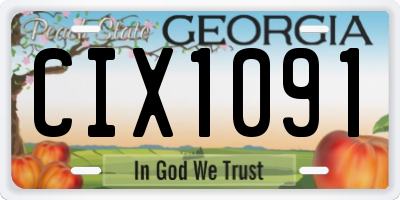 GA license plate CIX1091