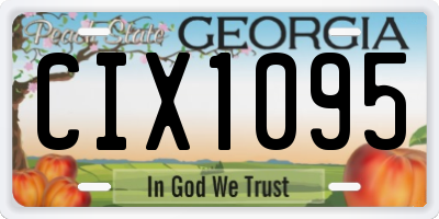 GA license plate CIX1095