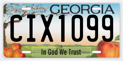 GA license plate CIX1099