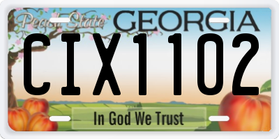 GA license plate CIX1102