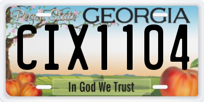 GA license plate CIX1104