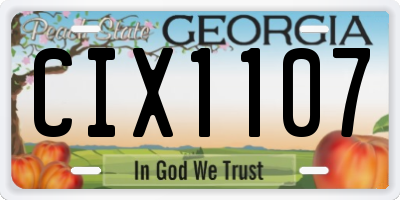 GA license plate CIX1107