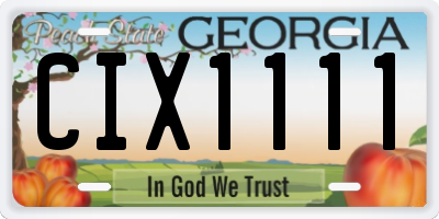 GA license plate CIX1111