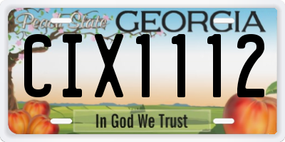 GA license plate CIX1112