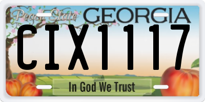 GA license plate CIX1117