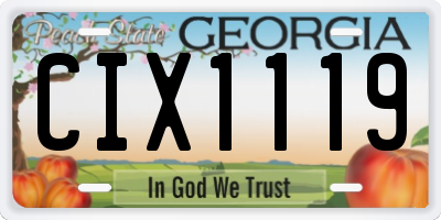 GA license plate CIX1119