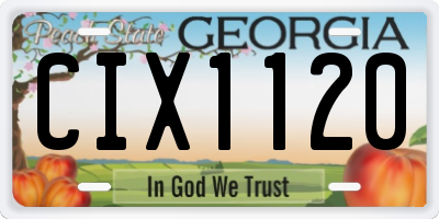 GA license plate CIX1120