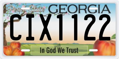 GA license plate CIX1122