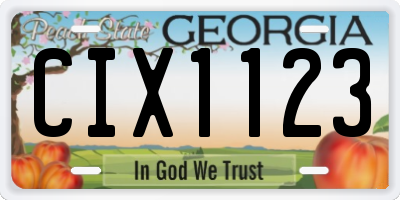 GA license plate CIX1123