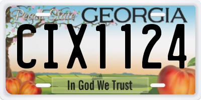 GA license plate CIX1124