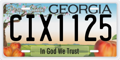 GA license plate CIX1125