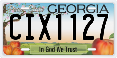 GA license plate CIX1127